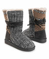 MUK LUKS WOMEN'S CLEMENTINE FLAT PULL ON FASHION BOOTS sz 6 DARK GREY TAN 15024