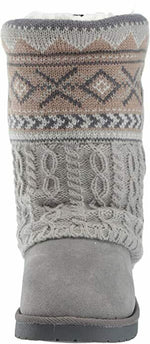 MUK LUKS WOMEN'S CHERYL FLAT SWEATER KNIT FASHION BOOT 8, 11 GREY NEUTRAL16760