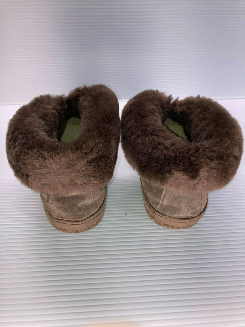 OLD FRIEND WOMEN'S SHIPSKIN LINING BOOTS SLIPPERS LIGHT BROWN sz 9 COZY WARM