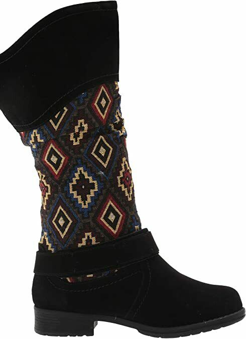 MUK LUKS WOMEN'S KAILEE SLOUCHY KNIT FASHION WINTER BOOT sz 6 BLACK MULTI 16097