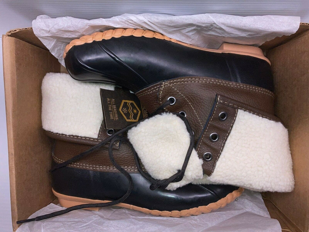 NEW KHOMBU WOMENS INSULATED IRENE SNOW BOOTS BROWN BLACK sz 9 FREE SHIP