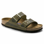 NEW BIRKENSTOCK WOMENS ARIZONA SANDAL NARROW SOFT FOOTBED JADE LEATHER 1014451