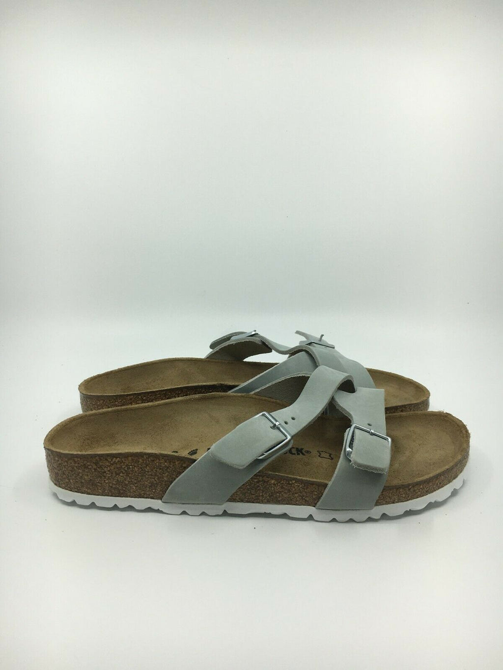 BIRKENSTOCK WOMEN YAO NUBUCK LEATHER SANDAL MINERAL SIZE 38N(7-7.5US) FREE SHIP