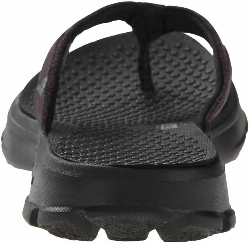 SKECHERS WOMEN'S GO WALK PIZAZZ SPORTY STYLE FLIP FLOP SANDALS sz 7 BLACK 14250