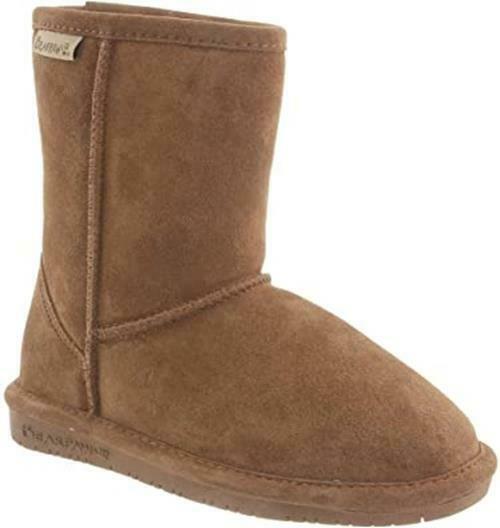 BEARPAW KIDS EMMA YOUTH SHEEPSKIN PULL ON WINTER BOOT sz 1 YOUTH HICKORY II 608Y