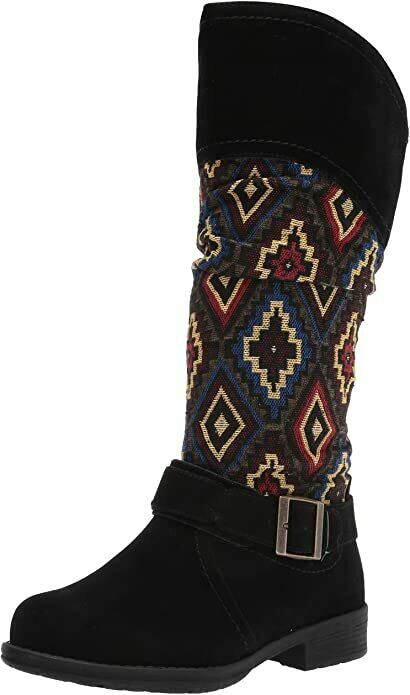 MUK LUKS WOMEN'S KAILEE SLOUCHY KNIT FASHION WINTER BOOT sz 6 BLACK MULTI 16097