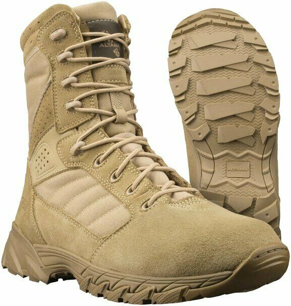 ALTAMA MENS FOXHOUND SR 8" TAN TACTICAL BOOT sz 10.5 SUEDE CORDORA FREE SHIP