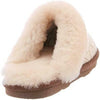 BEARPAW WOMEN'S EFFIE SHEEPSKIN COLLAR COMFORT SLIDE SLIPPERS sz 7 M LINEN 1674W