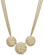 ABS BY ALLEN SCHWARTZ TRI DISC GOLDEN TONE FLORAL ISPIRED NECKLACE EN 2243 5723