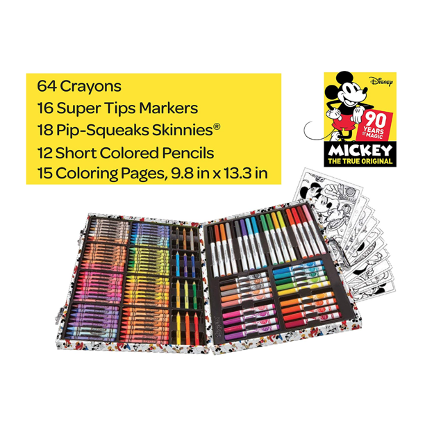 CRAYOLA INSPIRATION ART CASE MICKY MOUSE 125 PIECES MARKERS PENCILS CRAYONS