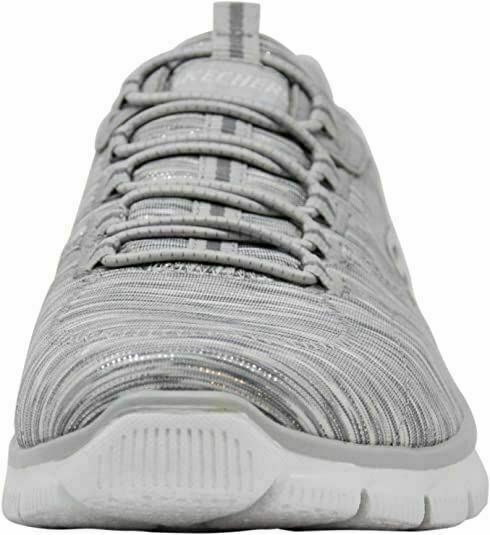 SKECHERS WOMEN'S SPORT EMPIRE GAME ON SNEAKERS SLIP ON sz 9 WHITE / SILVER 12414