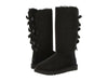 NEW UGG BAILEY BOW TALL II WOMENS BOOTS BLACK CHESTNUT SUEDE SHEEPSKIN FREE SHIP