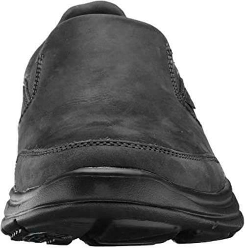 SKECHERS MEN'S RELAXED FIT GLIDES CALCULOUS LEATHER LOAFER 13 EW BLACK 64589EWW