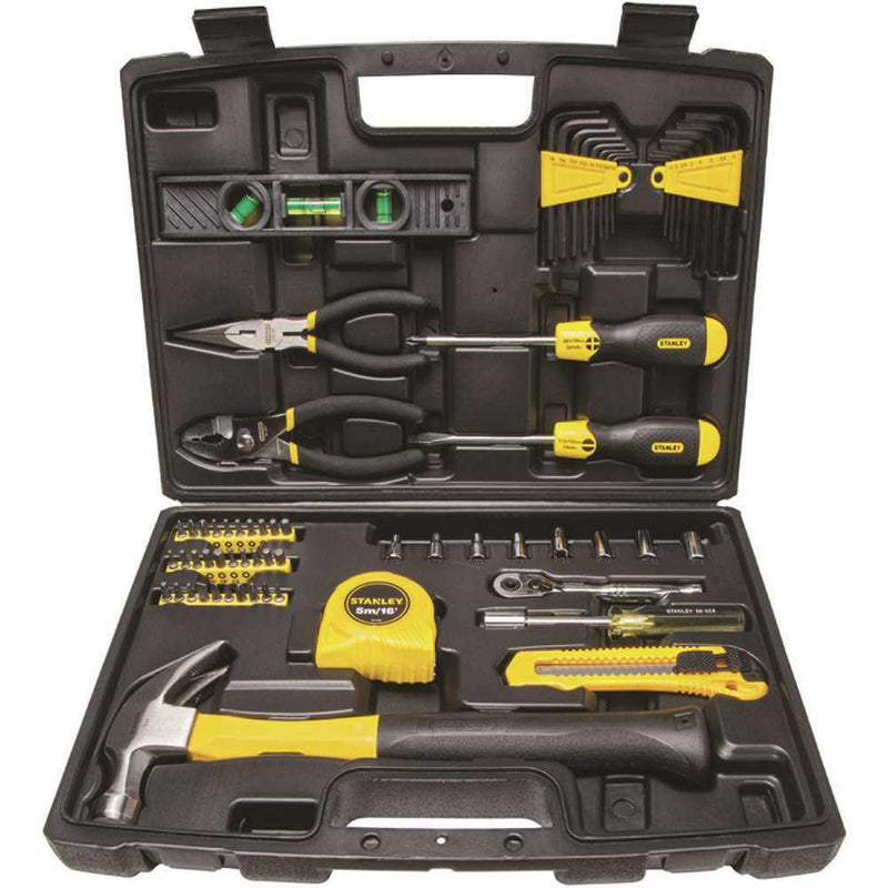 STANLEY HOMEOWNERS TOOL KIT 65 PIECE CARRY CASE RACHET HAMMER TAPE 94-248