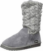 MUK LUKS WOMEN'S SKYLAR MID CALF KNIT PULL ON FASHION BOOT sz 8 GREY 1000015 020