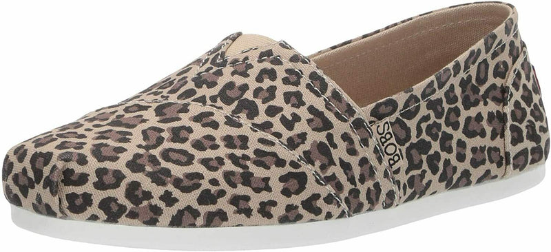 SKECHERS WOMEN'S BOBS PLUSH HOT SPOTTED BALLET LAT SHOES 11 W LEOPARD 33417W