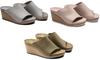 BIRKENSTOCK NAMICA RIVET WEDGE HEEL MULE SANDAL ROSE STONE GREEN NUBUCK PAPILLIO