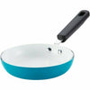 SILVERSTONE CERAMIC NONSTICK ALUMINUM COOKWARE SKILLET & TURNER SET BLUE 5221642