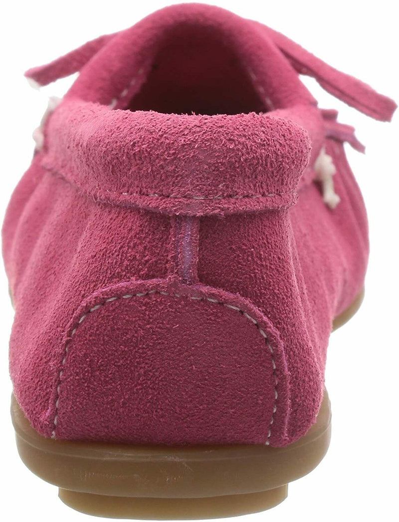 MINNETONKA WOMEN'S KILTY HARDSOLE SOFT SUEDE LEATHER CASUAL MOCCASIN sz 6 PINK