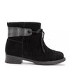 MUK LUKS WOMENS LYNSEY ANKLE BOOT BLACK WATER REISTANT FAUX SUEDE BLOCK HEEL