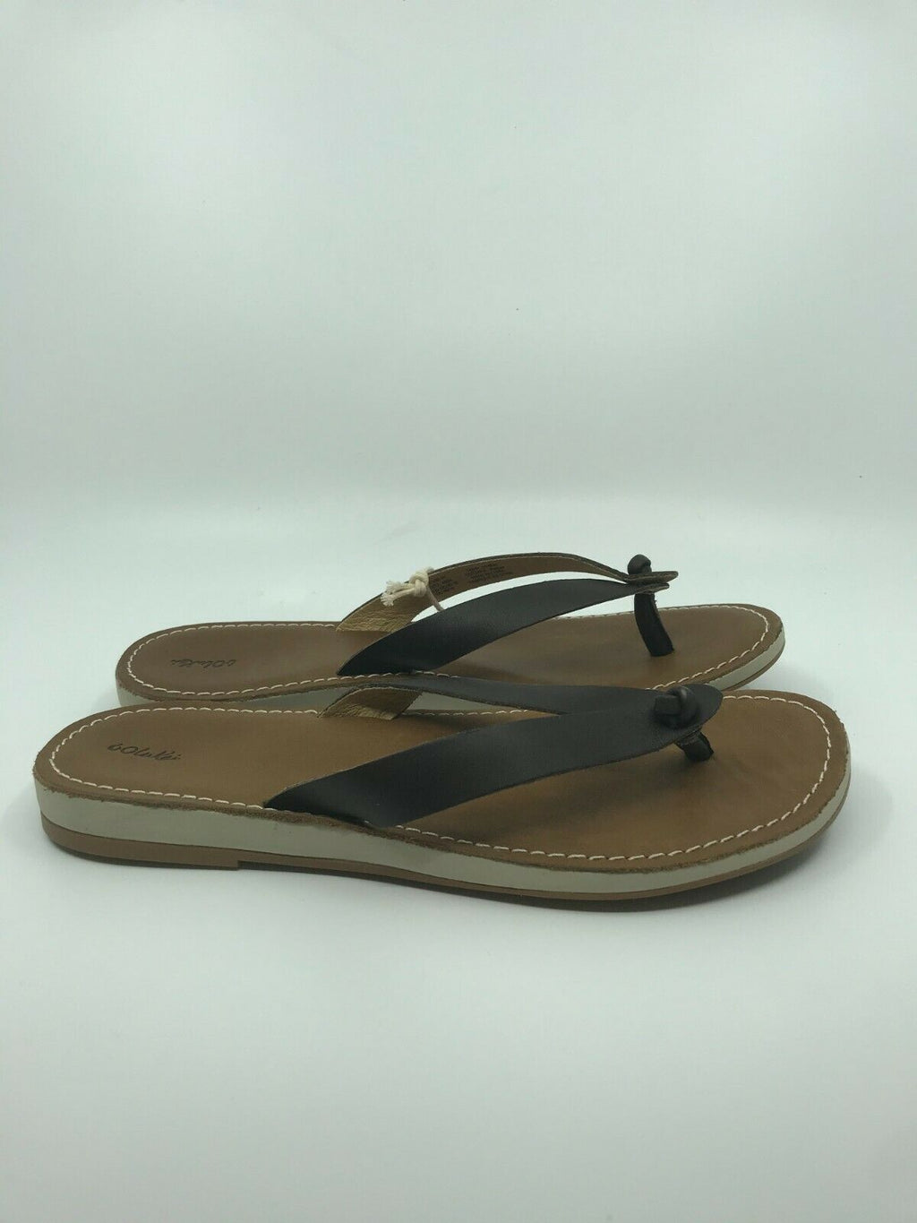 OLUKAI WOMENS NOHIE LEATHER SANDAL DARK JAVA/TAN SIZE 8 FREE SHIPPING