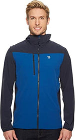 MOUNTAIN HARDWEAR MEN'S SUPER CHOCKSTONE HOODED JACKET sz M BLUE, BLACK, OM0389