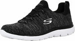 SKECHERS WOMENS SUMMITS QUICK GETAWAY MEMORY FOAM SNEAKER 11 BLACK/WHITE 12983