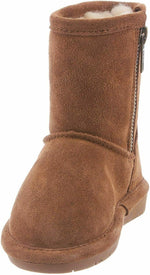 BEARPAW UNISEX YOUTH EMMA TODDLER ZIPPER MID CALF BOOT 10 KIDS HICKORY 608TZ