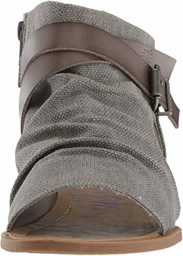 BLOWFISH MALIBU WOMEN'S BALLA BUCKLE CANVAS WEDGE SANDAL sz 8 GREY BF 5486