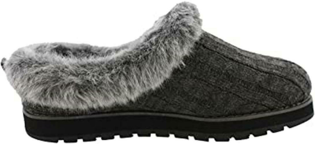 SKECHERS WOMEN'S BOBS KEEPSAKES ICE ANGEL SLIPPERS FLAT CLOG sz 9 CHARCOAL 31204