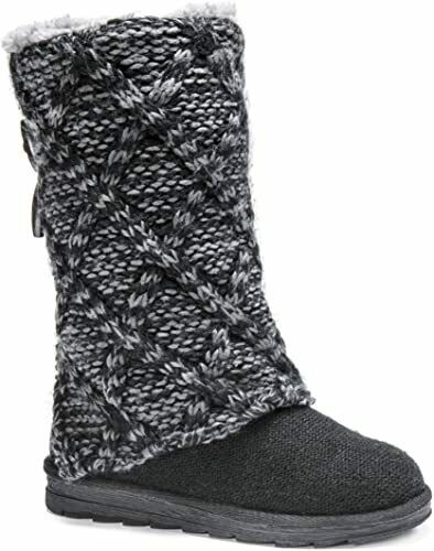 MUK LUKS WOMEN'S SHAWNA FLAT WARM MID CALF SWEATER BOOT sz 6 EBONY 927261