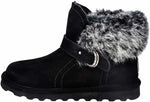 BEARPAW WOMEN'S KOKO PULL ON SHEEPSKIN COMFORT BOOTS sz 10 M BLACK GREY 2012W