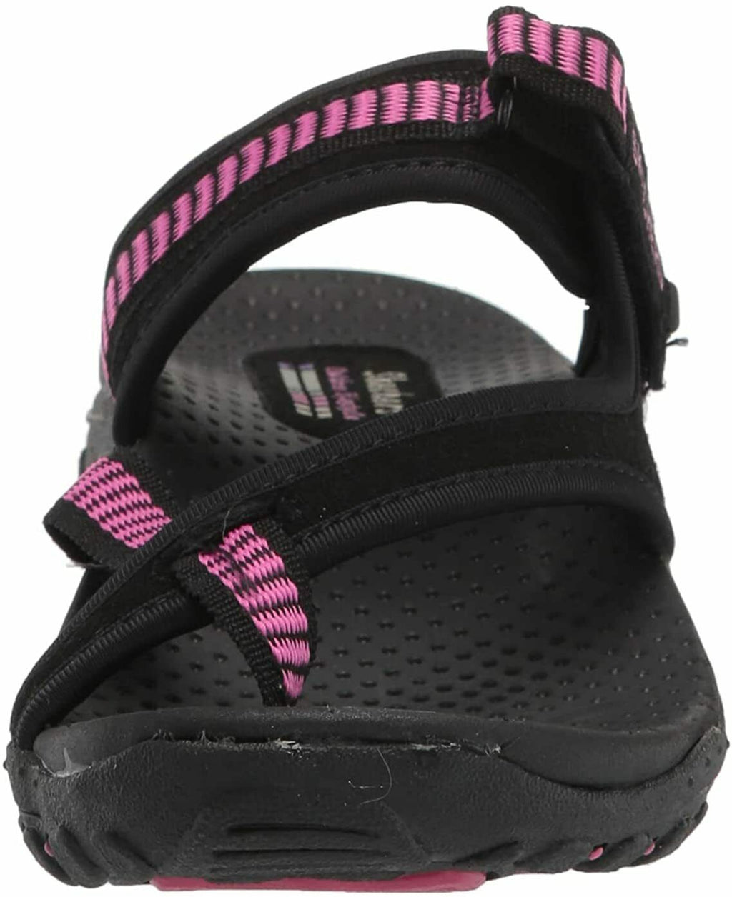 SKECHERS WOMEN'S REGGAE-RASTA FLIP-FLOP SPORT SANDALS 10 BLACK FUCHSIA 46444