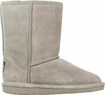 BEARPAW WOMEN'S EMMA SHORT SHEARLING PULL ON WINTER BOOTS sz 6.5 MUSHROOM 608W