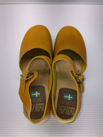 NEW MIA WOMEN'S ABBA CLOG SANDALS MUSTARD LEATHER sz 9 FREE SHIP 48099196