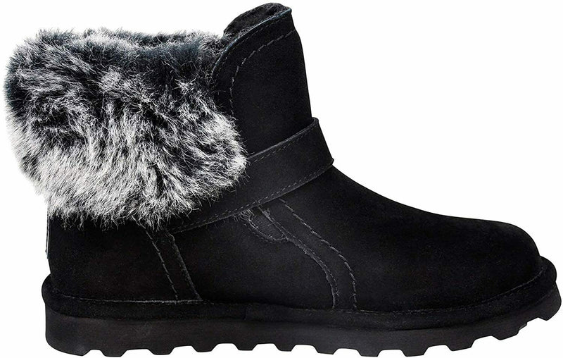 BEARPAW WOMEN'S KOKO PULL ON SHEEPSKIN COMFORT BOOTS sz 10 M BLACK GREY 2012W