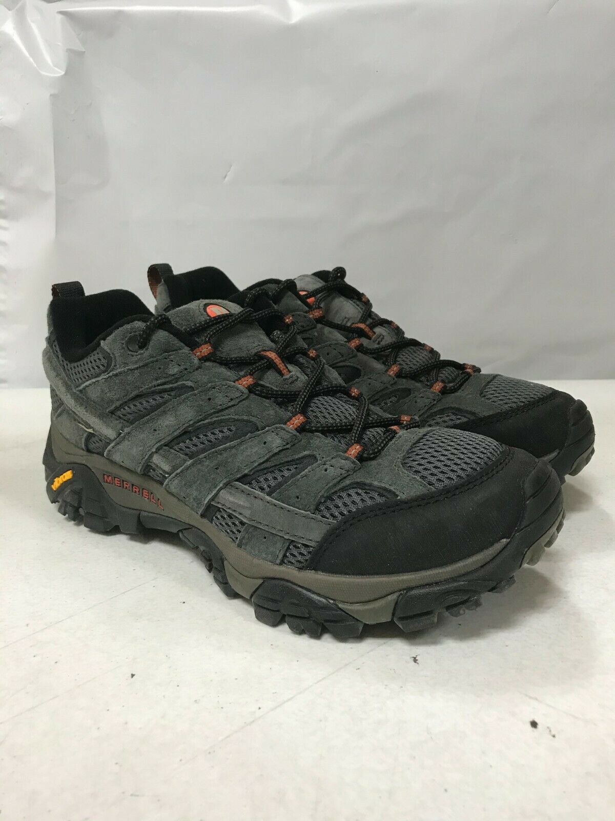 USED MERRELL MENS GRASSBOW AIR J24725 DARK GREY/ORANGE 9.5 FREE SHIPPI ...