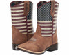 M&F WESTERN KIDS TWISTER JACOB PATRIOTIC BOOT sz 2 KIDS TAN / USA FLAG 446000108