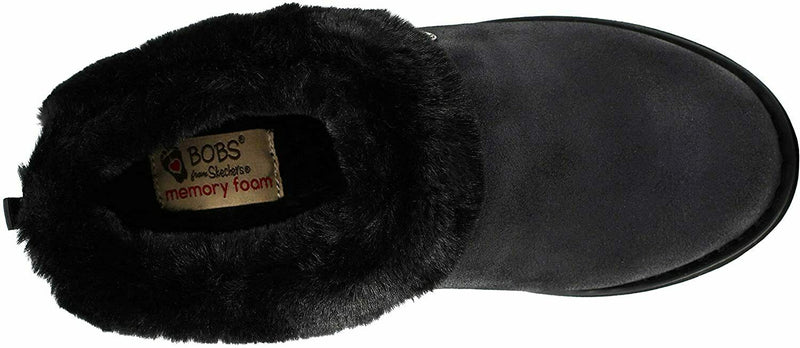 SKECHERS WOMEN'S BOBS KEEPSAKES- R E M FAUX FUR LINED SLIPPERS sz 8 BLACK 31214