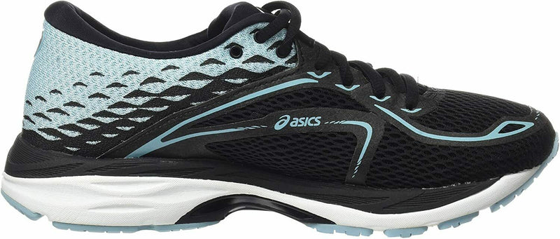 ASICS WOMEN'S GEL-CUMULUS 19 RUNNING SHOES sz 8.5 BLACK BLUE WHITE T7B8N-9014