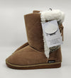 MUK LUKS WOMEN'S MISSY PULL ON FLAT WARM COMFORT FASHION BOOT sz 8 TAN 16976 230