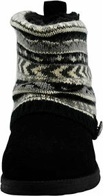 MUK LUKS WOMEN'S PATTI CABLE CUFF ANKLE FLAT BOOTS sz 8 GREY HEATHER 16626 025