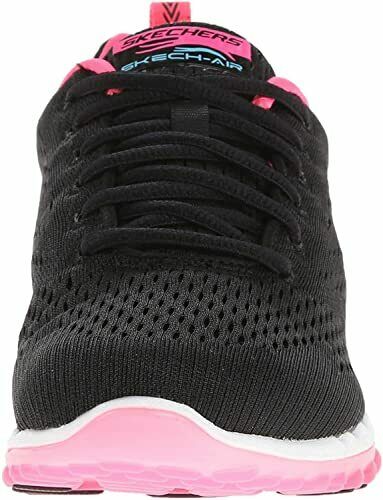 SKECHERS WOMEN'S SKECH AIR 2 AIM HIGH RUN SNEAKER sz 9 BLACK / HOT PINK 12101