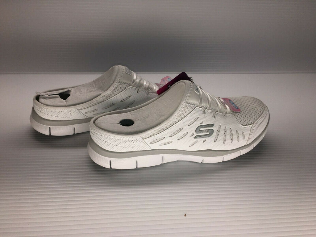 NEW SKECHERS WOMEN'S NO LIMITS SLIP ON MULE SNEAKER WHITE  sz 10 FREE SHIP 22752