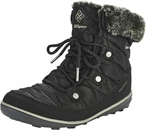 COLUMBIA WOMEN'S HEAVENLY SHORTY OMINI HEAT BOOTS sz 8.5 BLACK / KETTLE 1652010