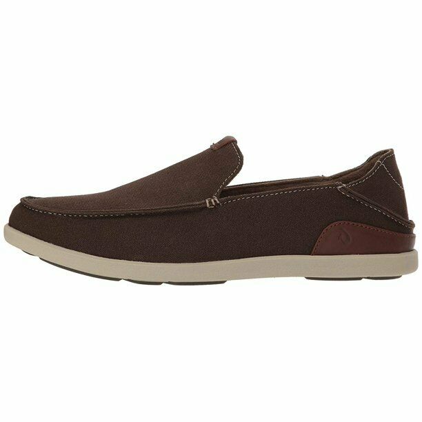 OLUKAI MEN'S MANOA SLIP ON CASUAL SHOES sz 9.5 ESPRESSO / TOFFEE 10382 5H33