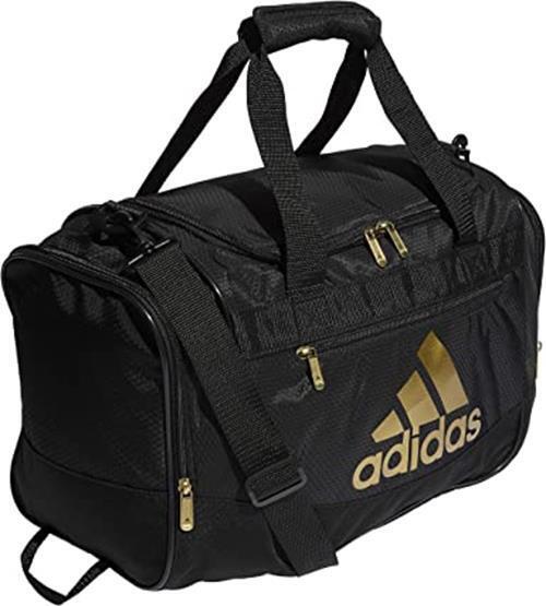 ADIDAS DEFENDER 3 SMALL DUFFEL CLASSIC CARRY ON GYM BAG BLACK GOLD FREE SHIPP