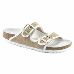 BIRKENSTOCK ARIZONA TEXTILE NATURAL JUTE WHITE WOMEN SANDAL 1015739 NARROW