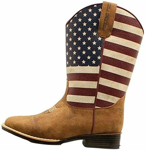 M&F WESTERN KIDS TWISTER JACOB PATRIOTIC BOOT sz 2 KIDS TAN / USA FLAG 446000108