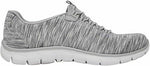 SKECHERS WOMEN'S SPORT EMPIRE GAME ON SNEAKERS SLIP ON sz 8 WHITE / SILVER 12414